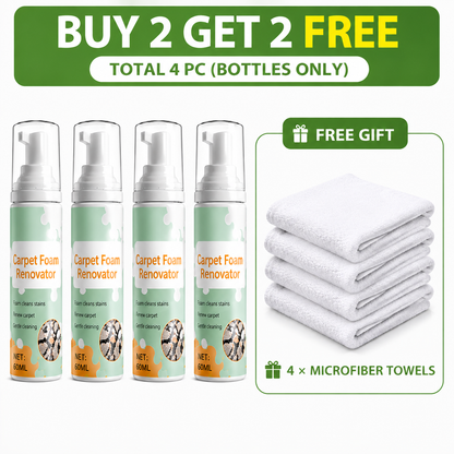 Last Day Special Price ! Buy 1 Get 1 FreeWaterless Carpet Foam Stain Remover with Towel