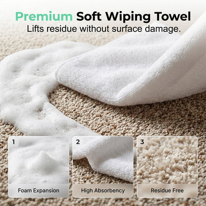 Last Day Special Price ! Buy 1 Get 1 FreeWaterless Carpet Foam Stain Remover with Towel