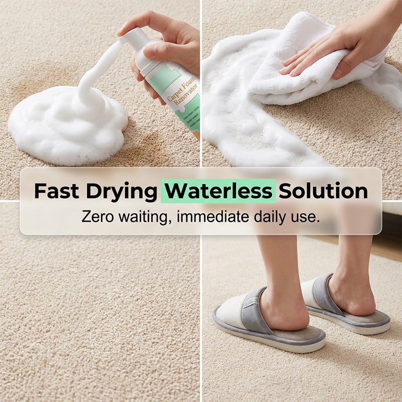 Last Day Special Price ! Buy 1 Get 1 FreeWaterless Carpet Foam Stain Remover with Towel
